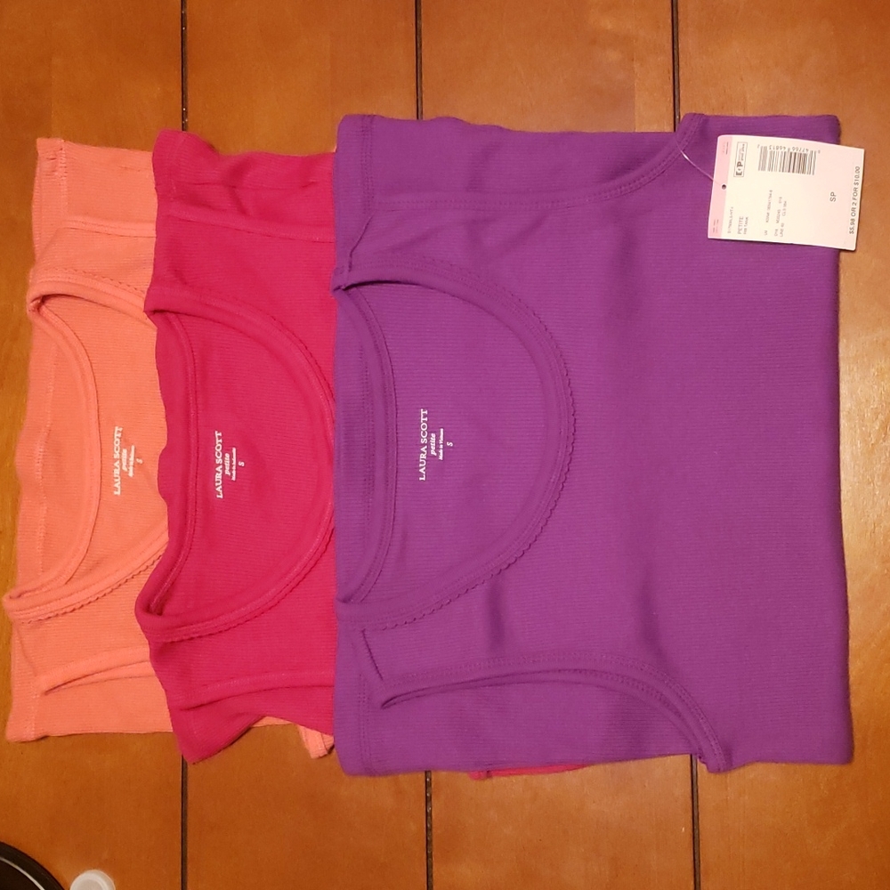 Set of 3 Laura Scott tops purple Nwt size s